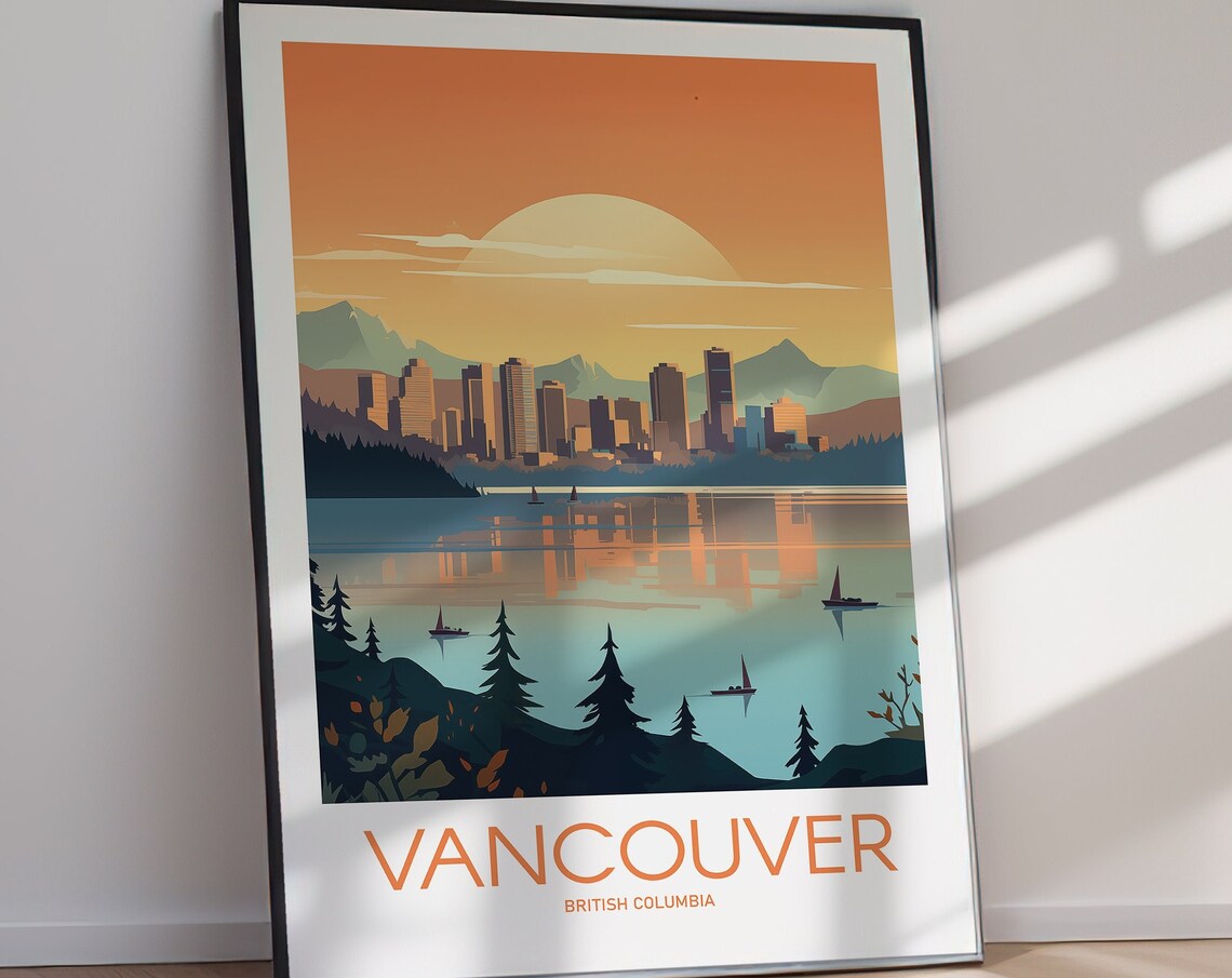 Vancouver Travel Poster, British Columbia Travel Poster - Image 3