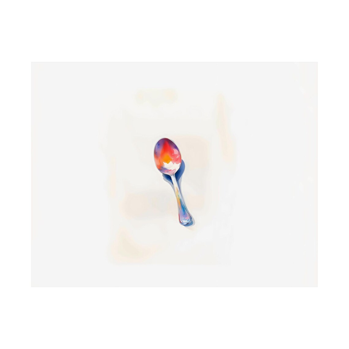 Watercolor Spoon Minimalist Kitchen Utensil Still Life Poster - Image 3