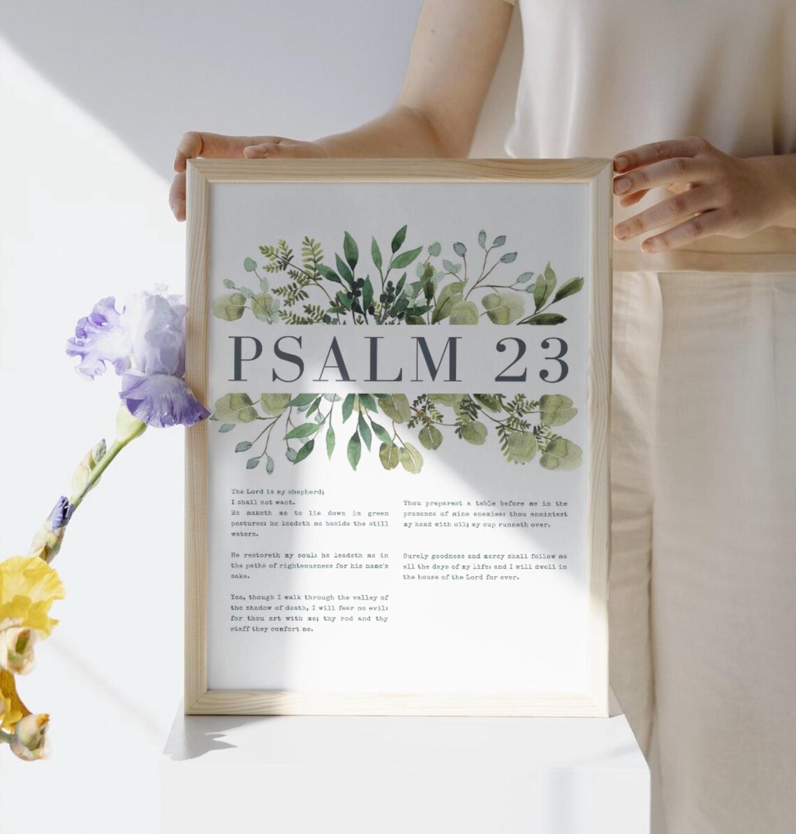 Psalm 23 Vintage Scripture Poster, Christian Wall Decor - Image 3