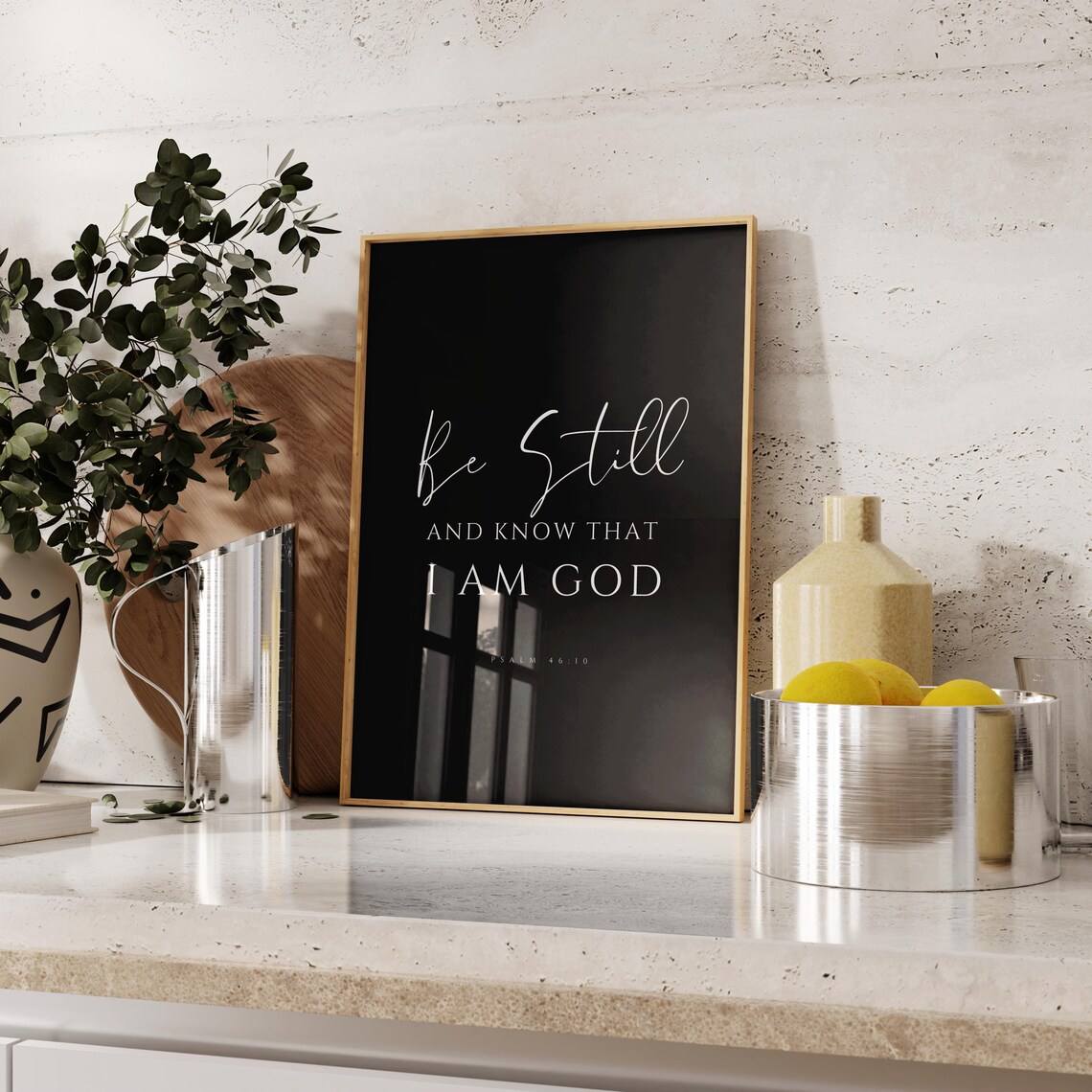 Psalm 4610 Be Still And Know That I Am God Scripture Wall Art Bible Verse Wall Art Modern Bible Verse - Image 3