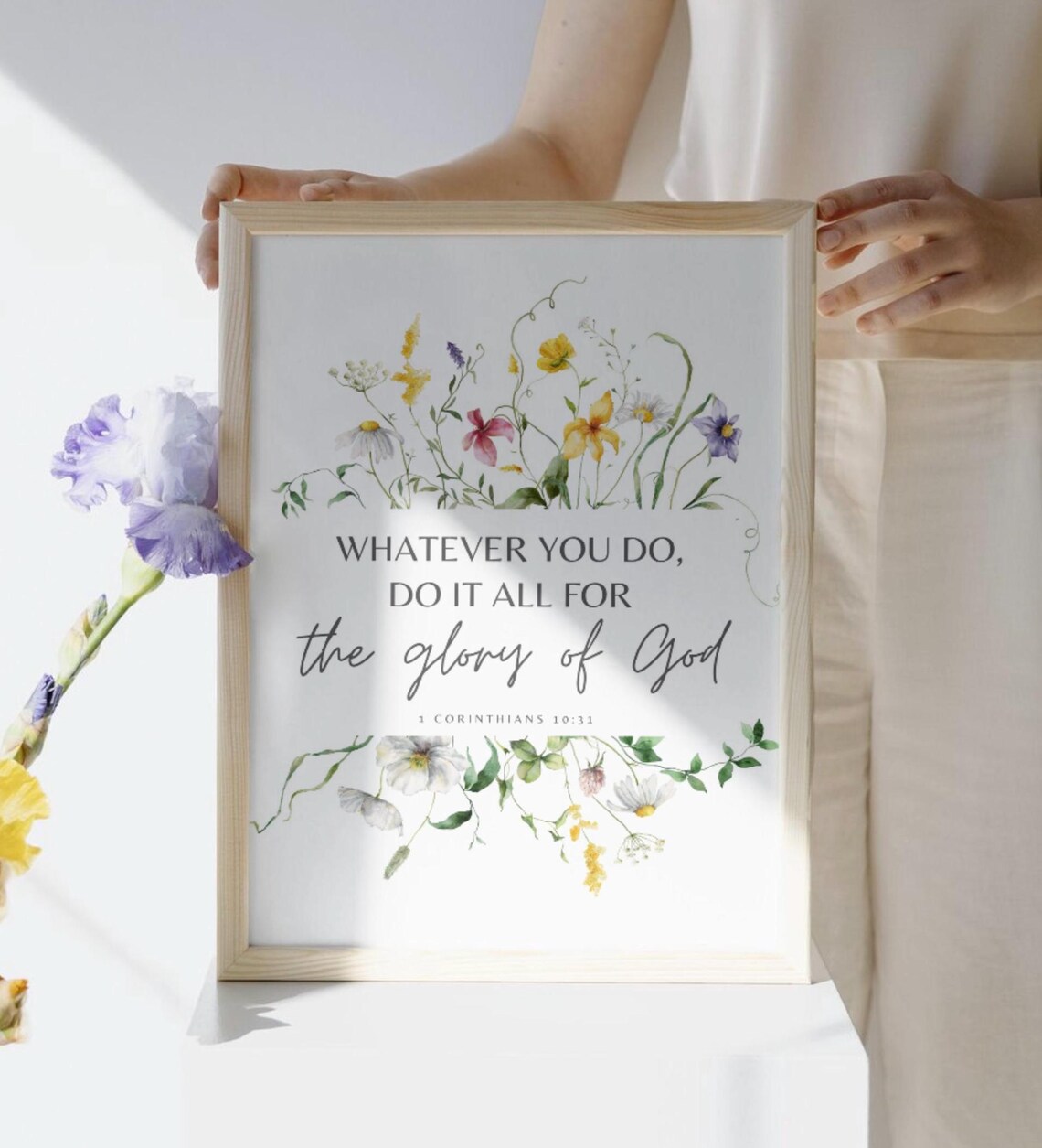 1 Corinthians 10:31 Christian Office Decor Art Print - Image 3