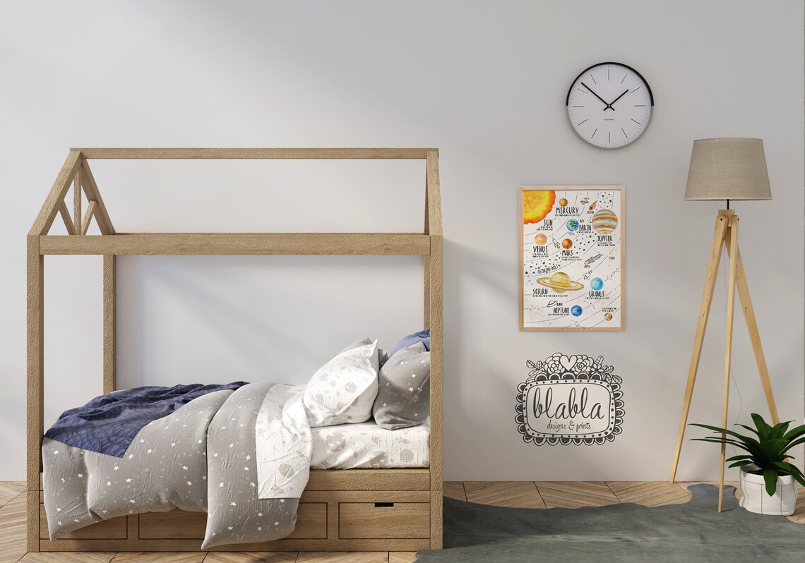 Solar System For Kids, Watercolour Space Poster - Image 2