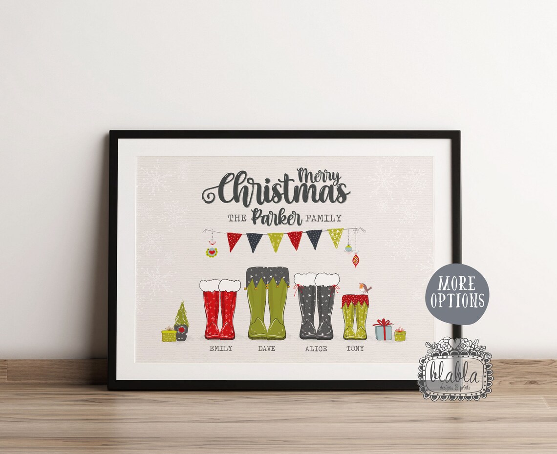 Christmas at the Taylors Festive Wellies French Bulldog Decor Poster - Image 2
