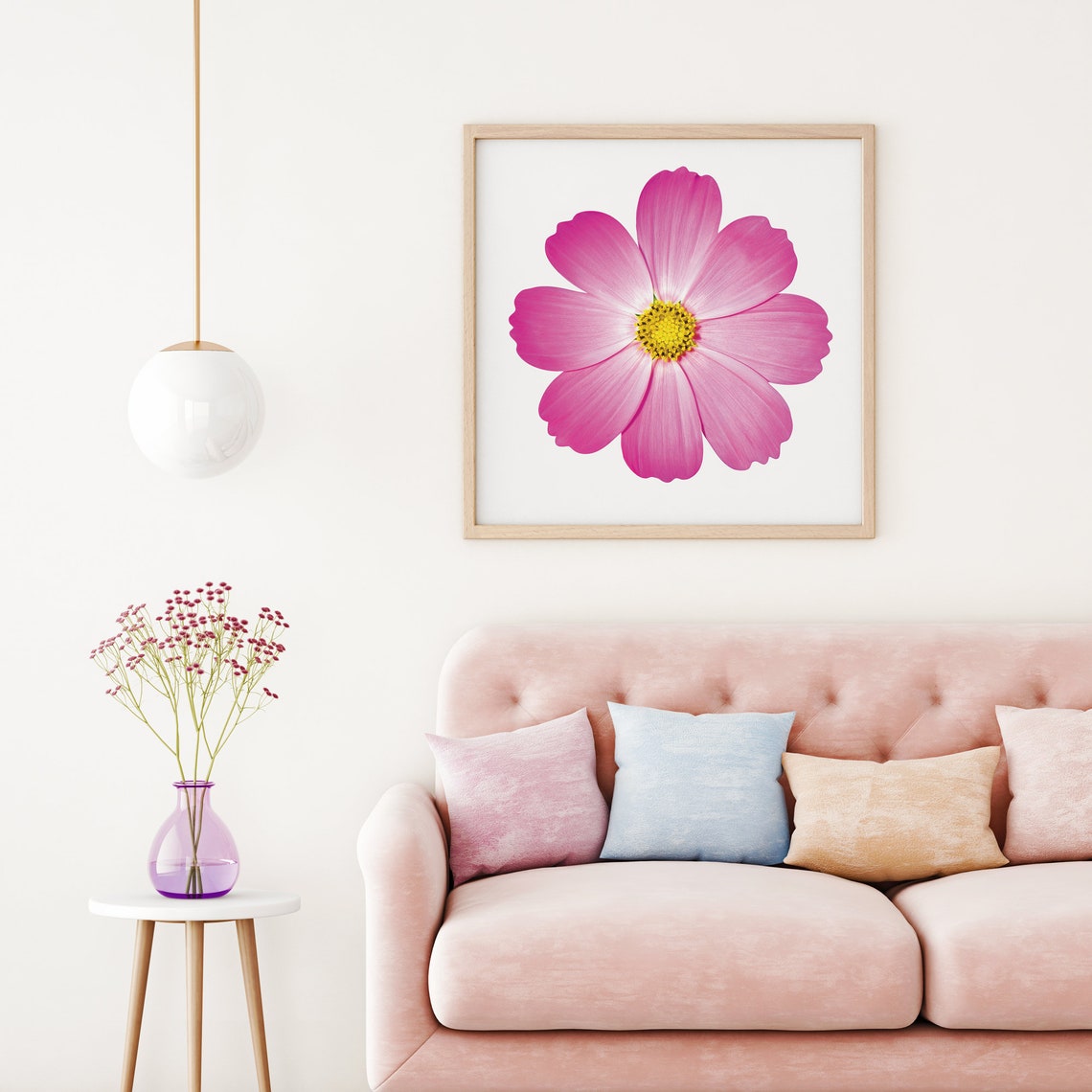 Pink Cosmos Flower Closeup Minimalist Botanical Bloom Poster - Image 5