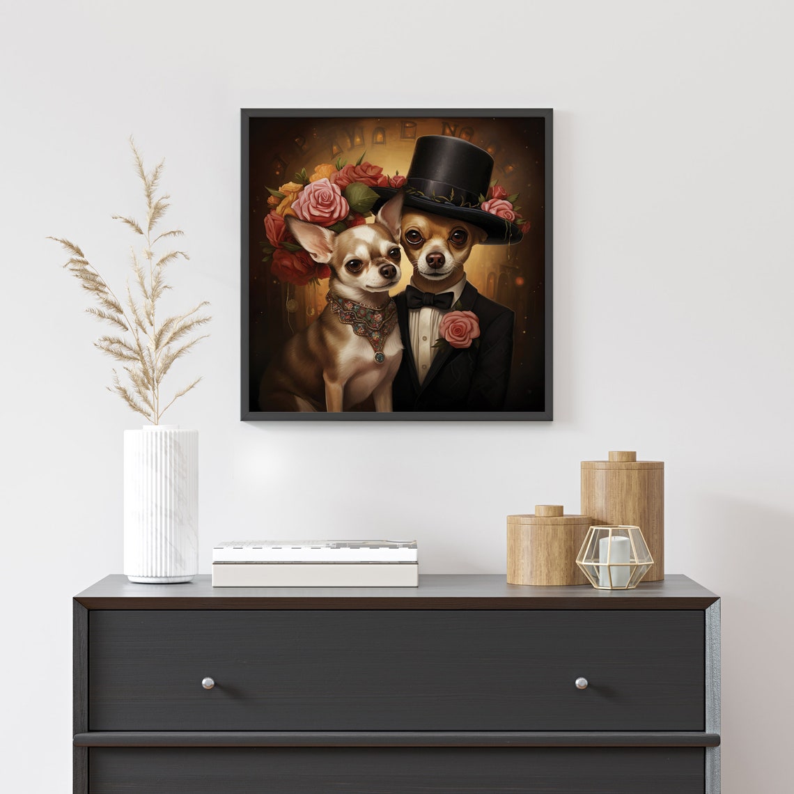 Chihuahua Couple Dog Wedding Couple Chihuahua Art Chihuahua Wedding Mr And Mrs Dogs Dog Lover Gift Poster Lovely Chihuahua Couples - Image 2