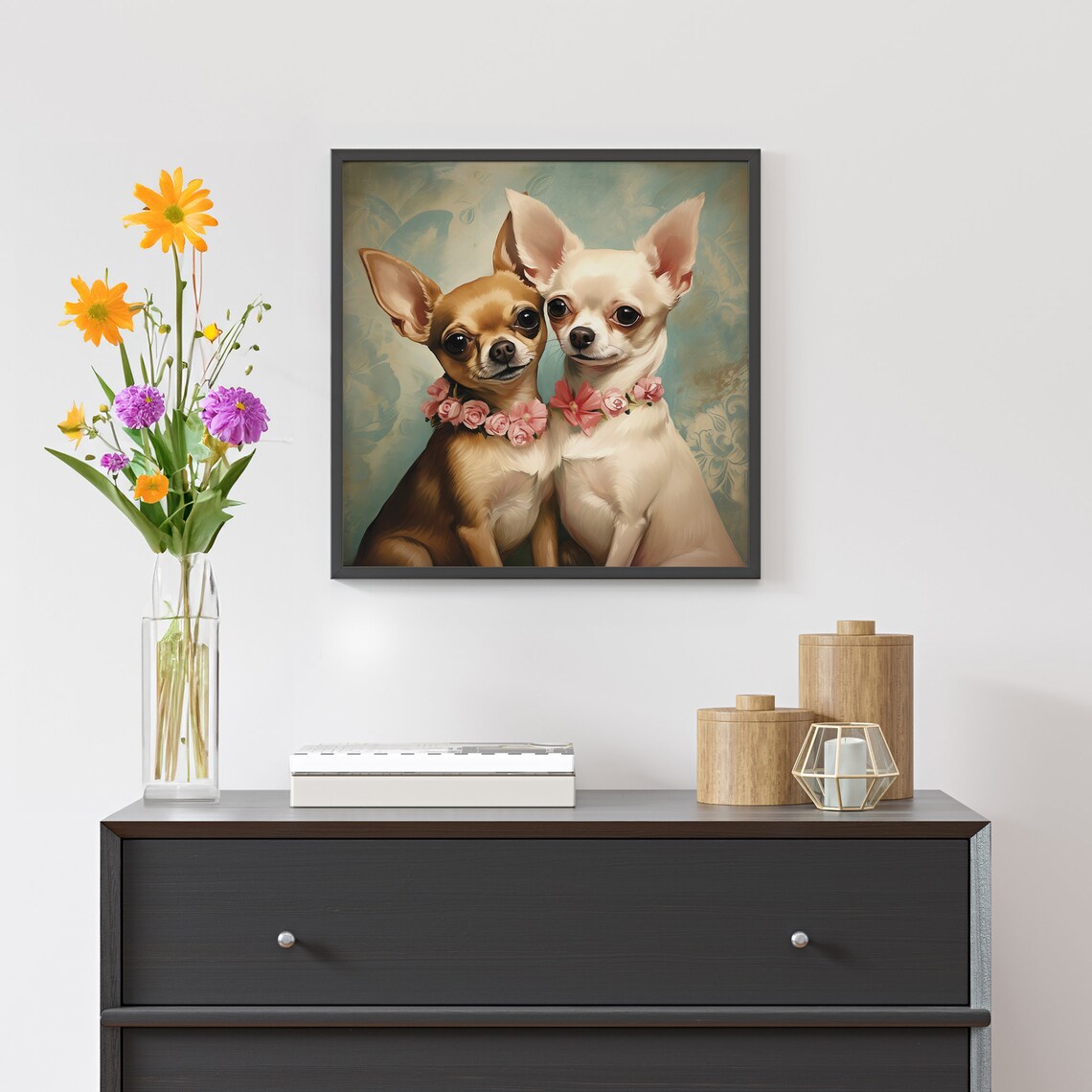 Couple Of Chihuahua Dogs Love Story Art Print - Image 5