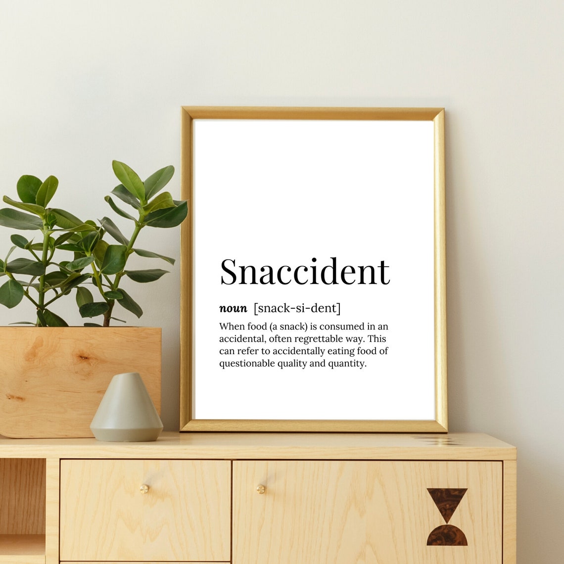 Snaccident Funny Foodie Dictionary Definition Snack Gift Quote Poster - Image 2