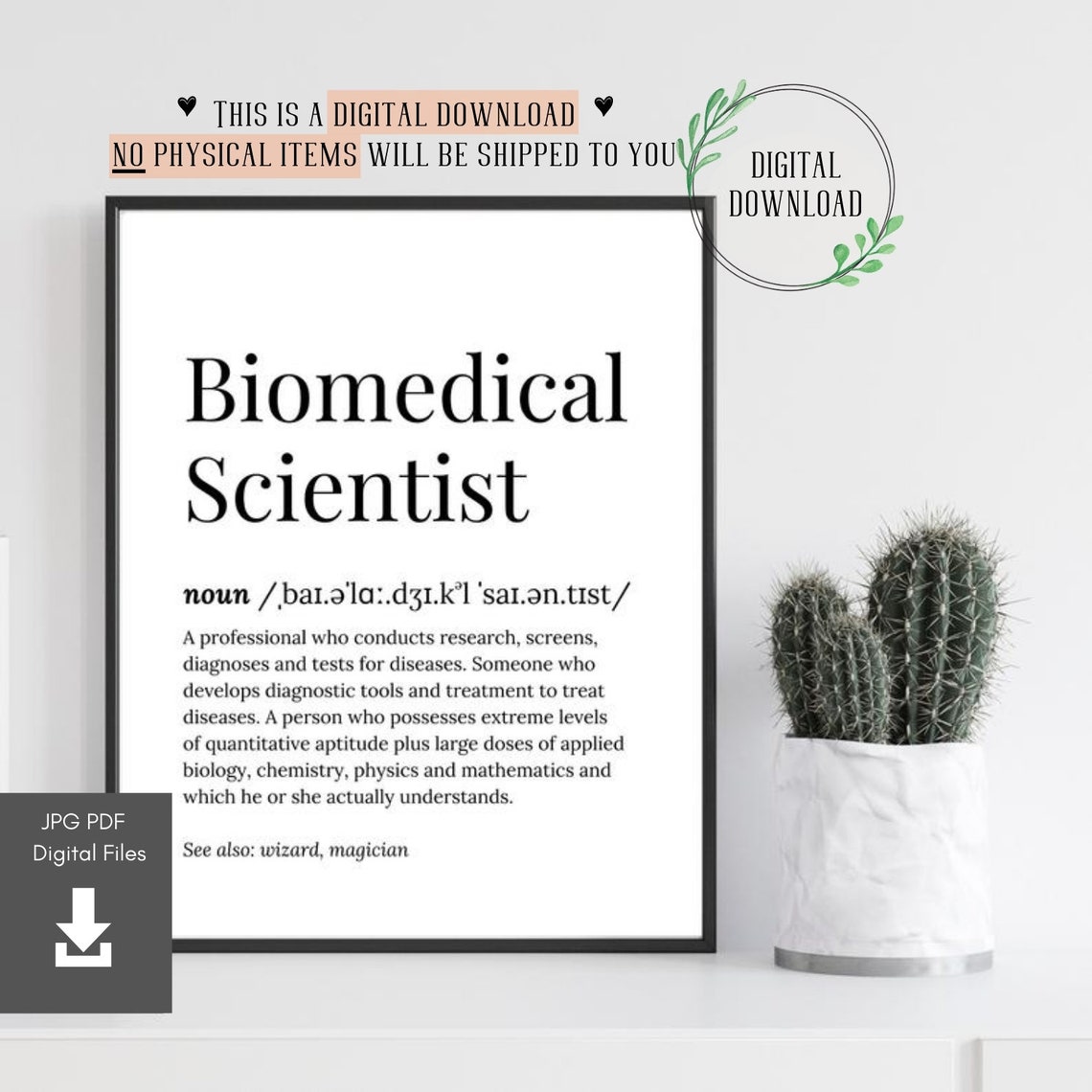 Biomedical Scientist Definition Serif Dictionary Funny Wizard Poster