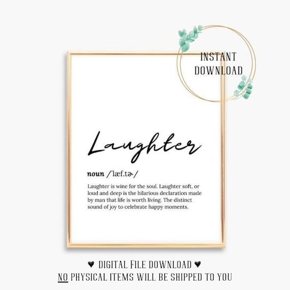 Laughter Is Wine for the Soul Dictionary Definition Script Poster