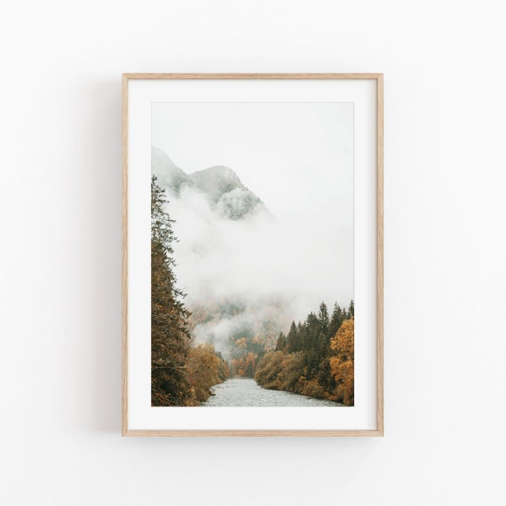 Fog Tree Nature Print, Forest Wall Art Print