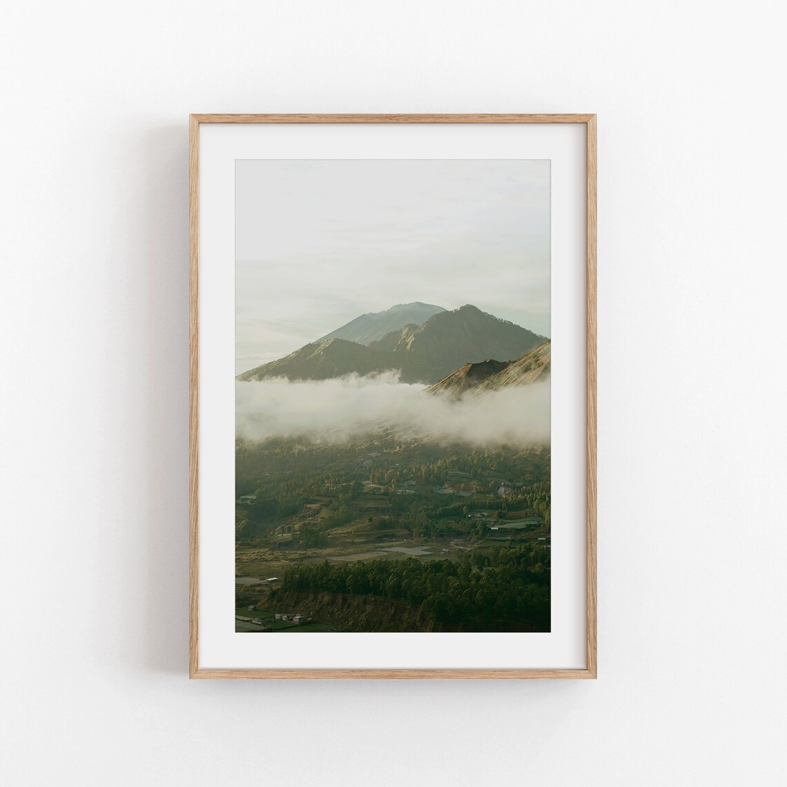 Bali Indonesia Volcano Landscape Travel Poster