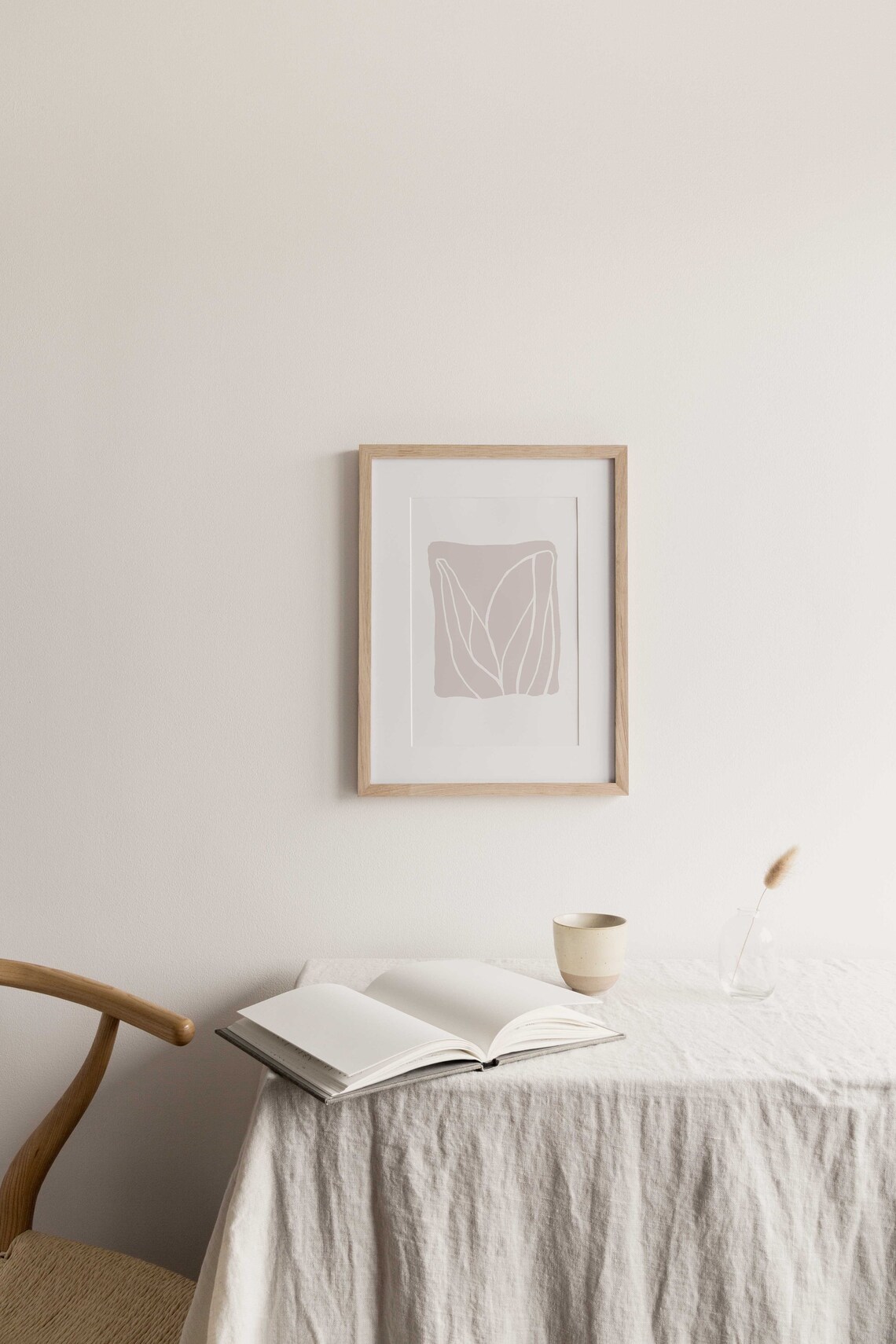 Abstract Wall Art Print, Neutral Beige Modern - Image 2