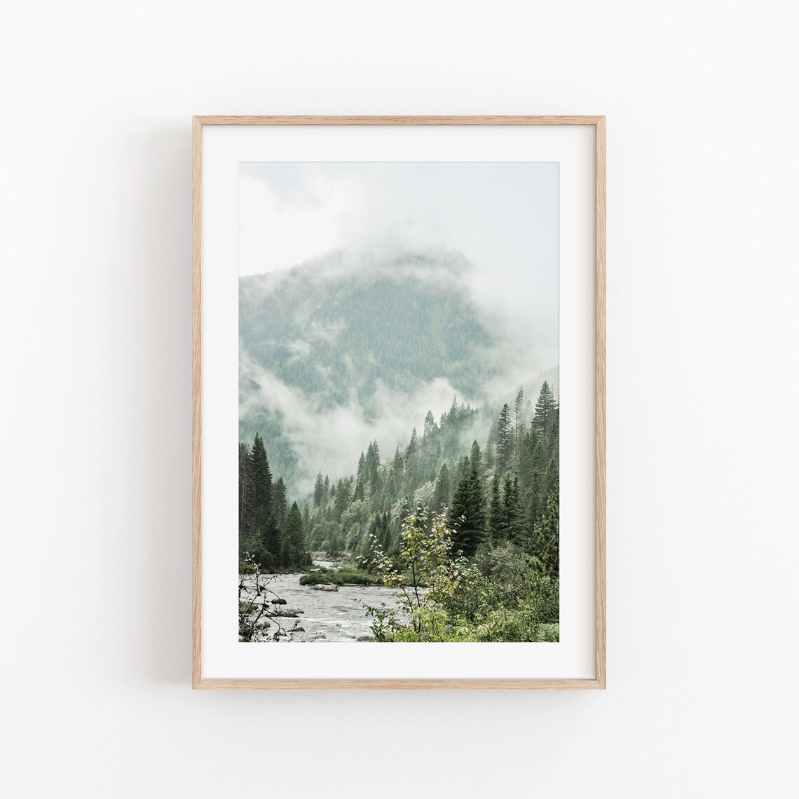 Fog Tree Nature Art Print, Forest Landscape - Image 2