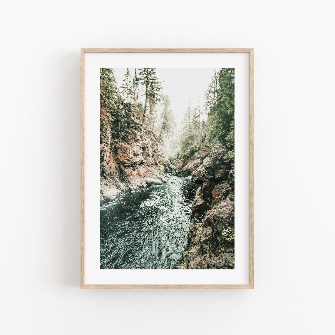 Fog Tree Forest Art Print, Nature Landscape - Image 3