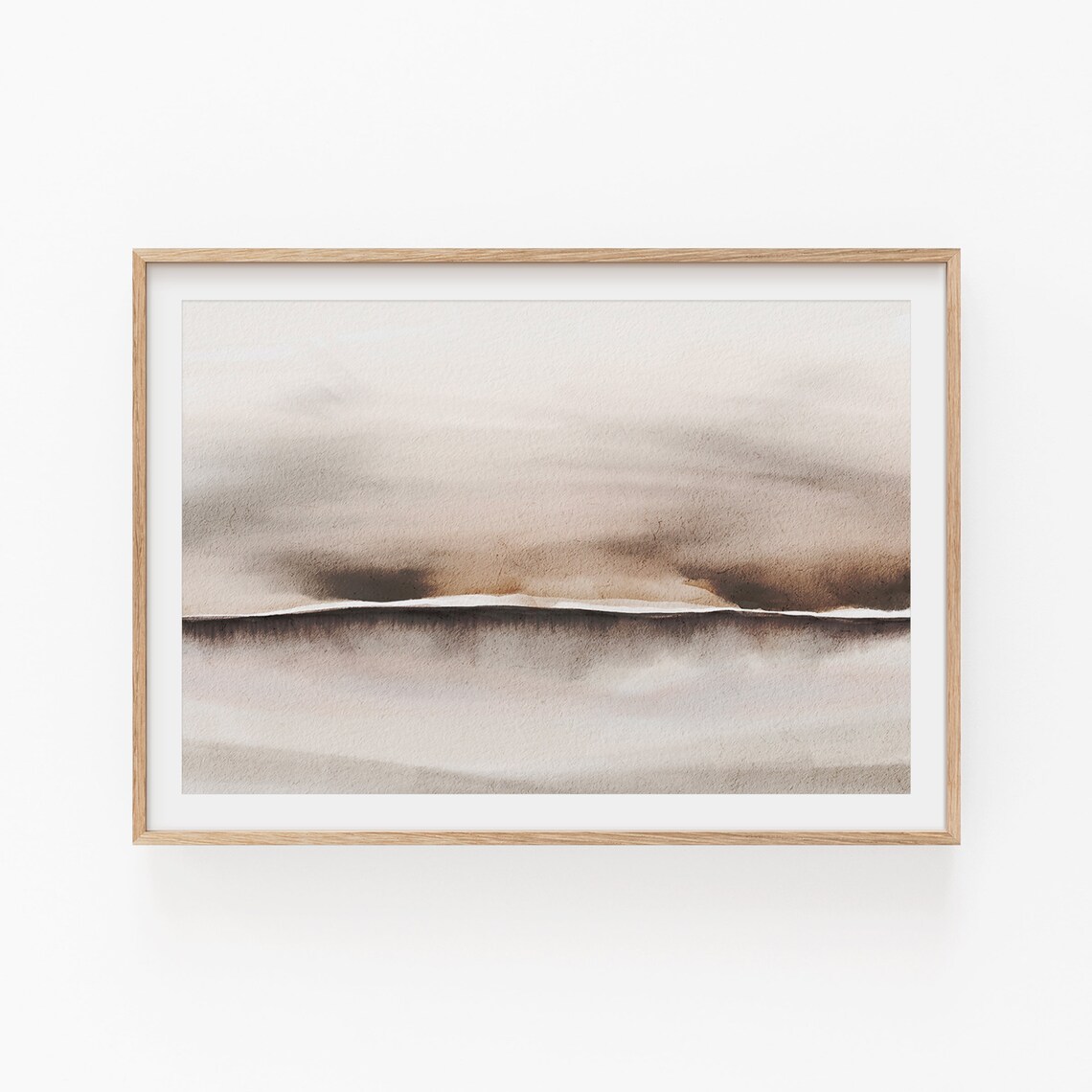 Watercolor Abstract Landscape Art Print, Minimalist