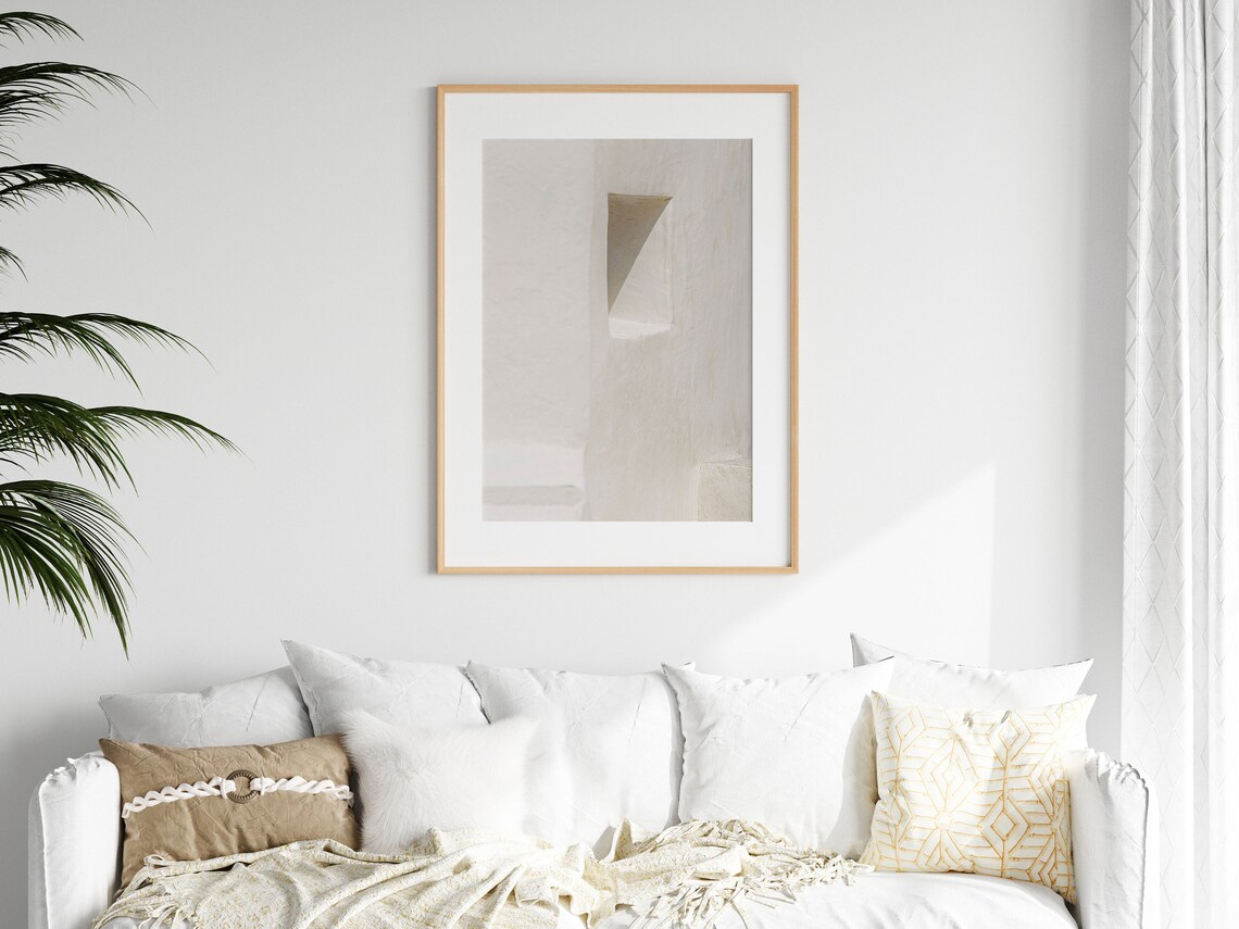 Minimalist Greece Architecture Art Print, Neutral - Image 2