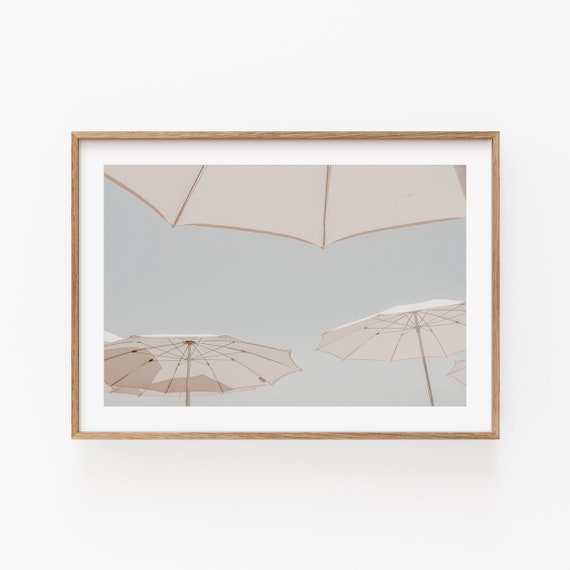 Umbrella Beach Poster, Summer Coastal Decor