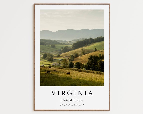 Virginia Travel Poster, United States Wall Art Print