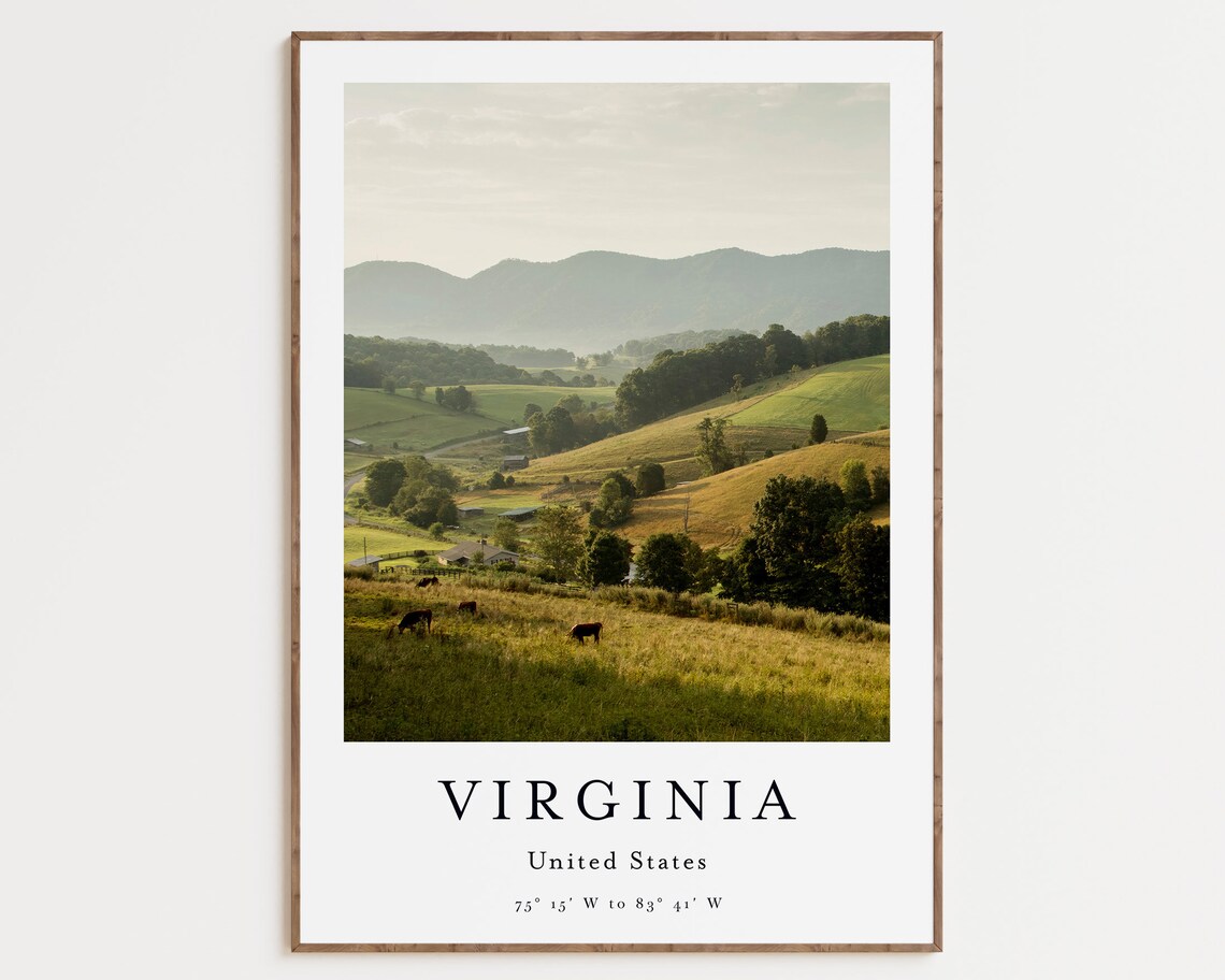 Virginia Travel Poster, United States Wall Art Print