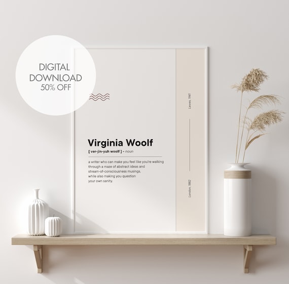 Virginia Woolf Funny Dictionary Definition Stream Of Consciousness Poster
