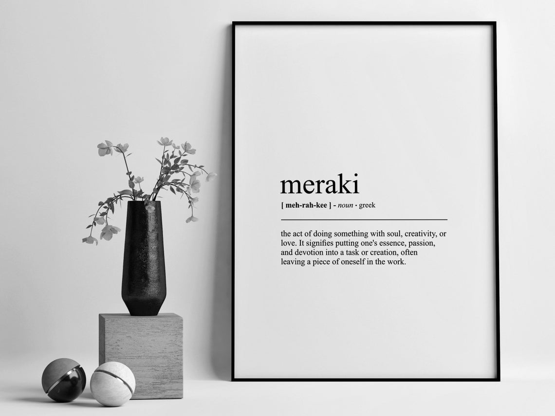 Meraki Greek Typography Word Definition Minimalist Dictionary Poster - Image 2