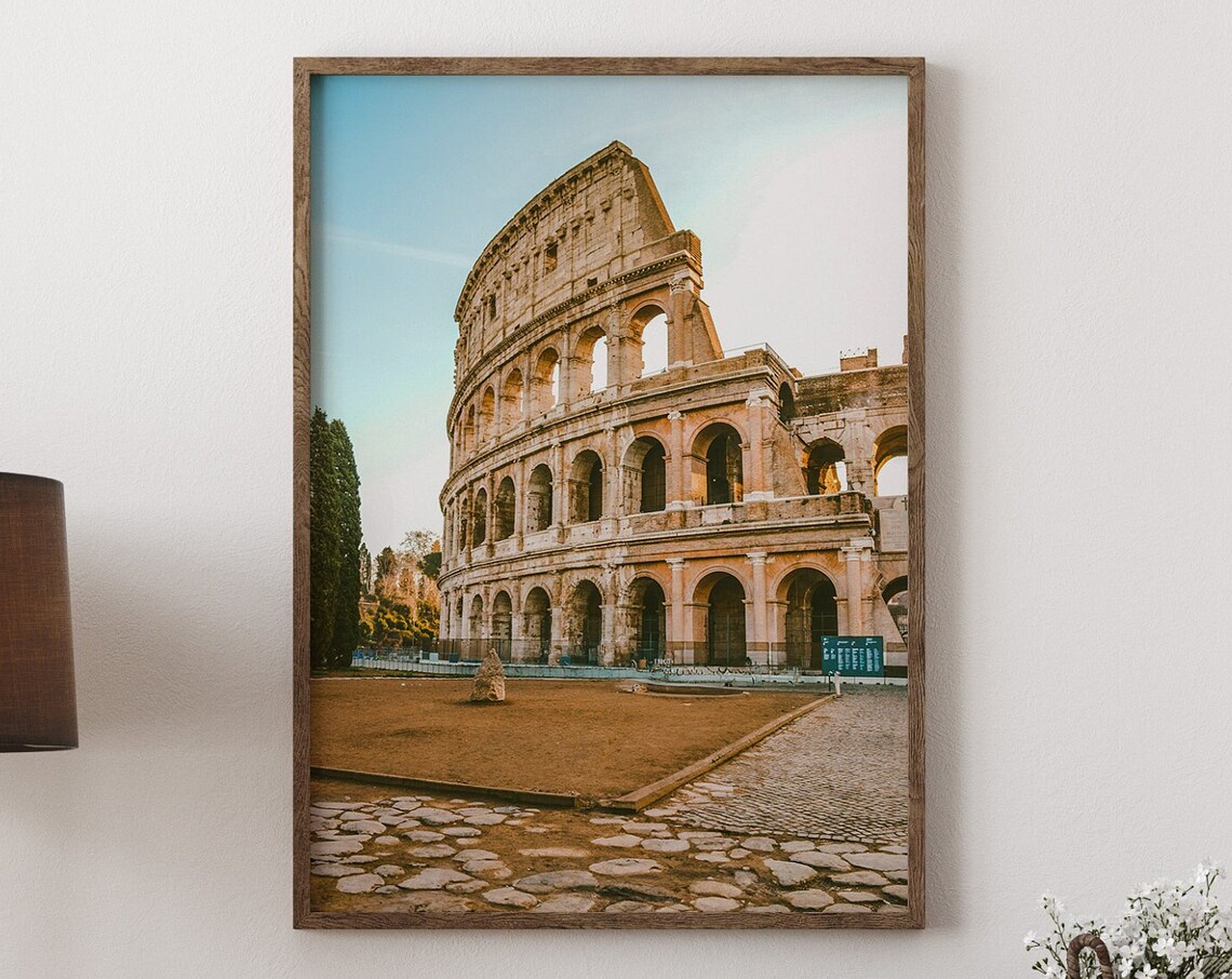 Colosseum Rome Italy Ancient Architecture Travel Photo Art Print
