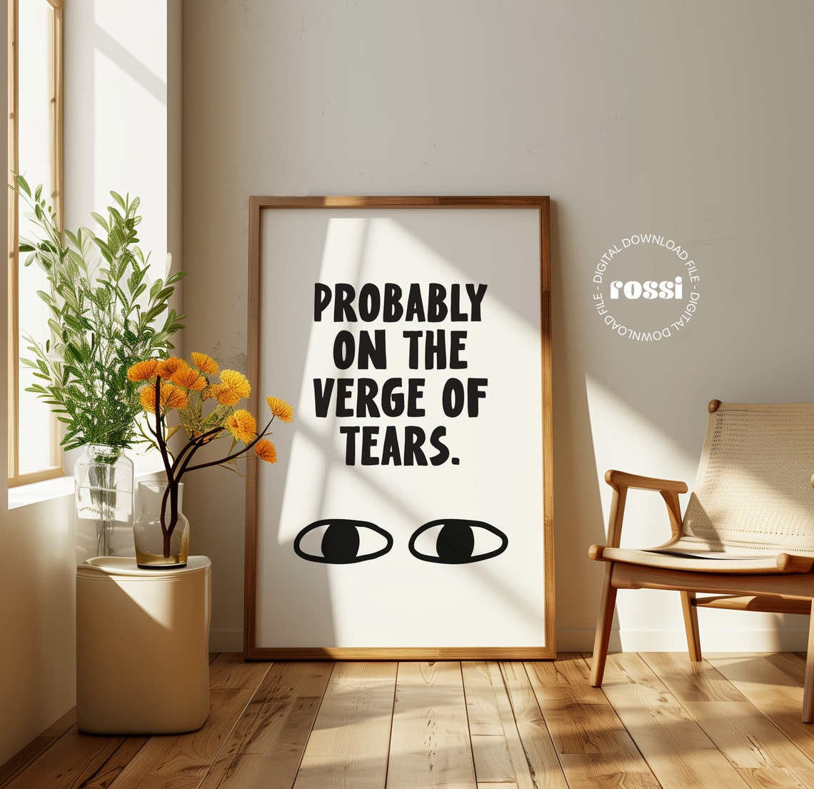 Probably On The Verge Of Tears Funny Bathroom Art Sassy Wall Print Sarcastic Poster Living Room Print Funny Print Mental Health Print - Image 2