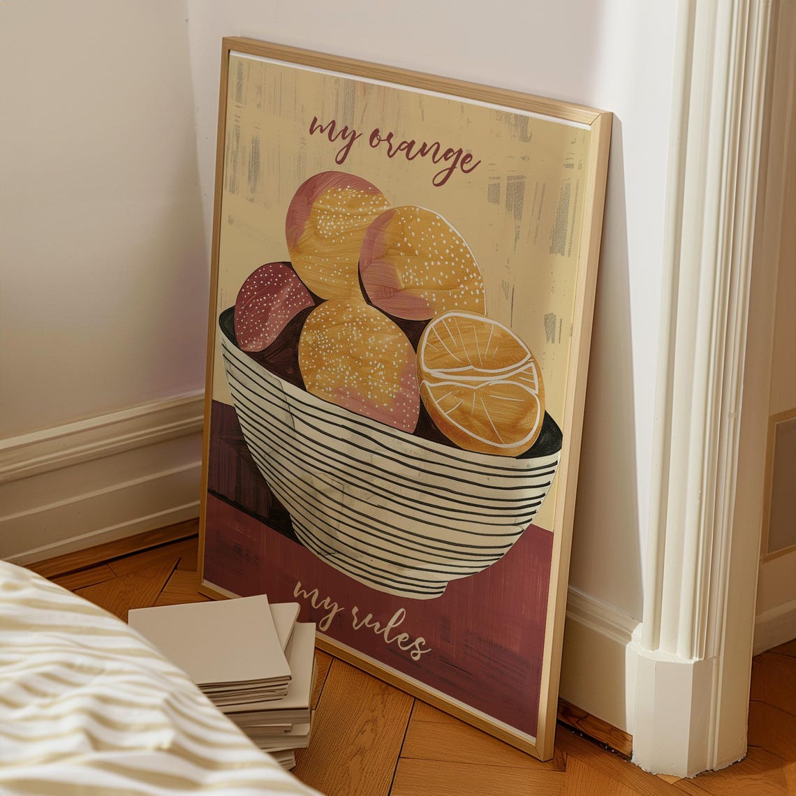 My Orange My Rules Citrus Bowl Retro Kitchen Wall Decor Art Poster - Image 2