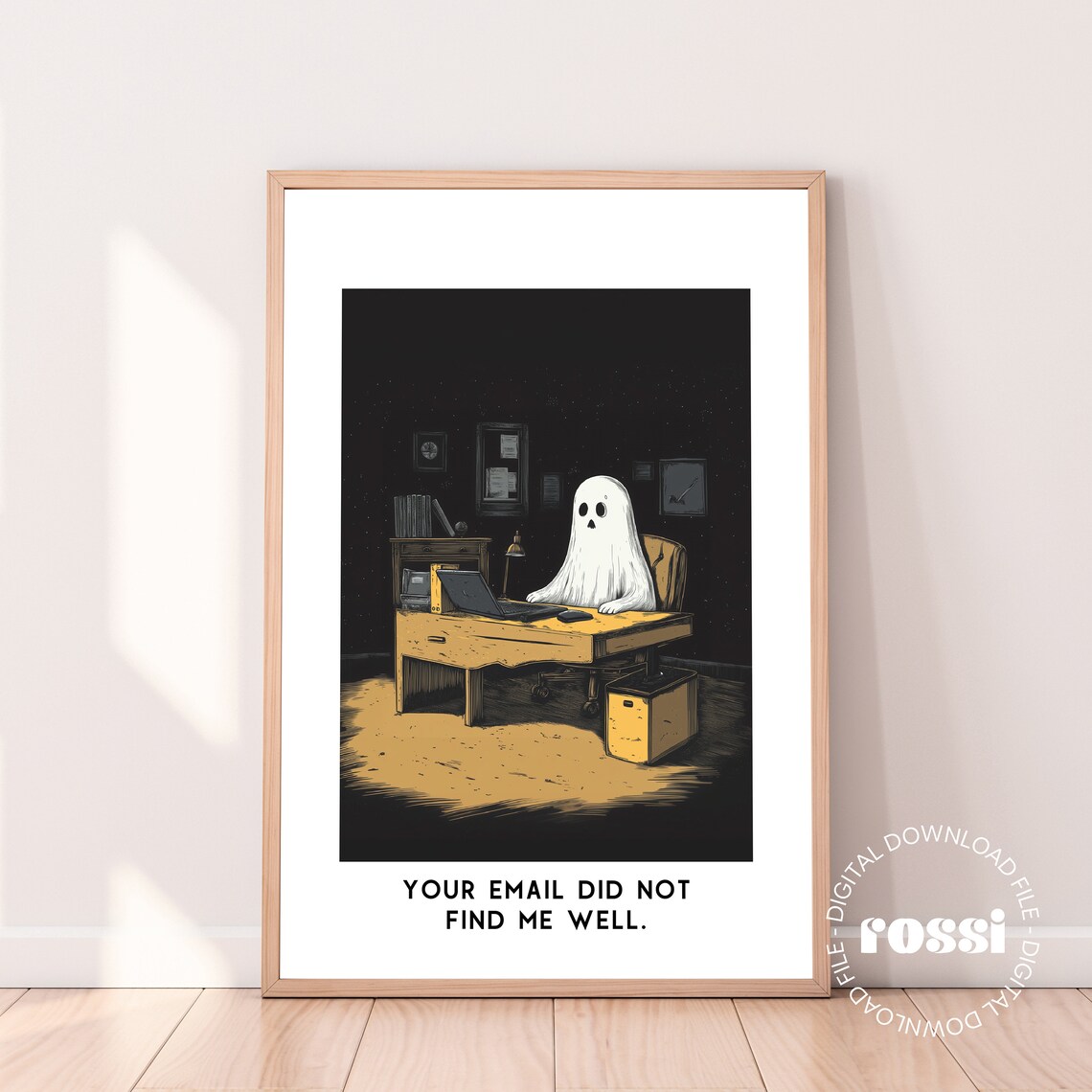 Your Email Did Not Find Me Well Ghost Late Night Office Poster - Image 2