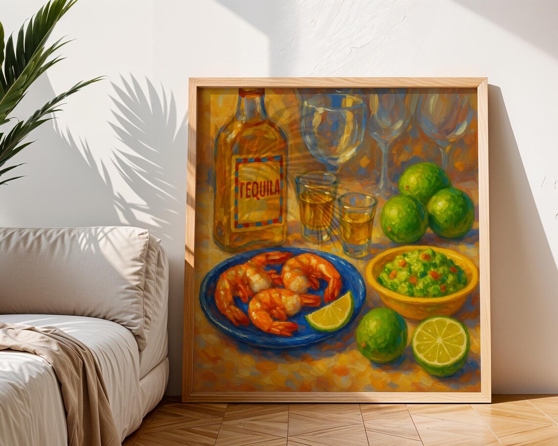 Tequila Shrimp, Colorful Food Painting for Kitchen - Image 2