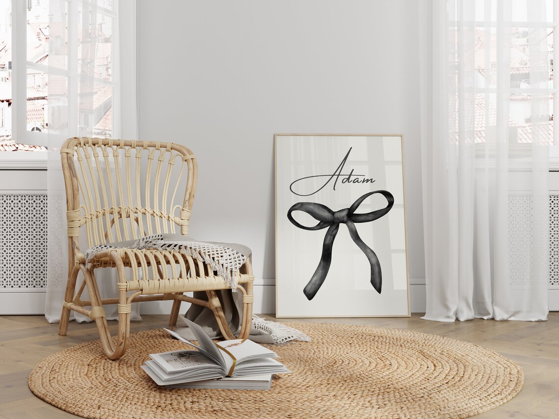 Customizable Nursery Poster, Personalized Name Bow - Image 2