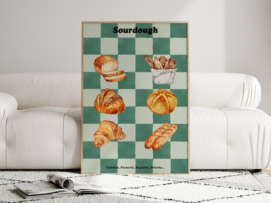 Sourdough Bread Poster, Vintage Kitchen Decor - Image 4