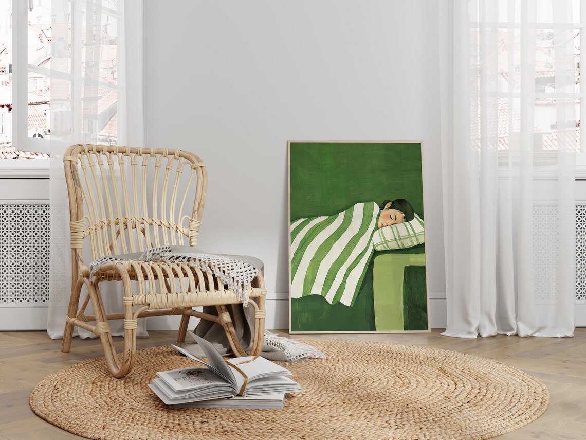 Emerald Green Abstract Contemporary Minimalist Art - Image 3
