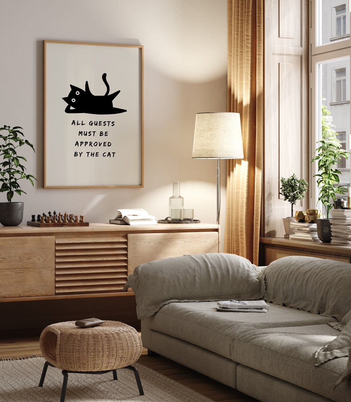 Guests Must Be Approved By Cat, Funny Cat Poster - Image 2