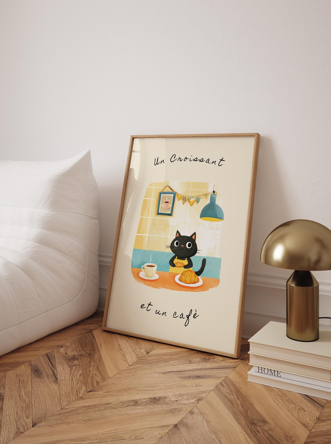 Un Croissant Et Un Caf Charming Cat Poster, Kitchen Decor - Image 6