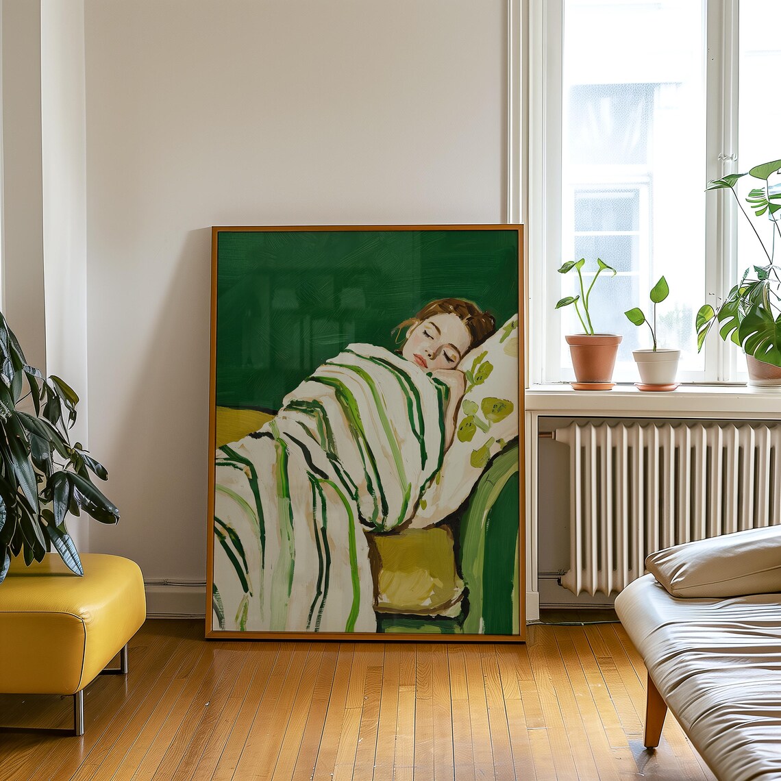 Green Abstract Wall Art, Contemporary Minimalist - Image 5