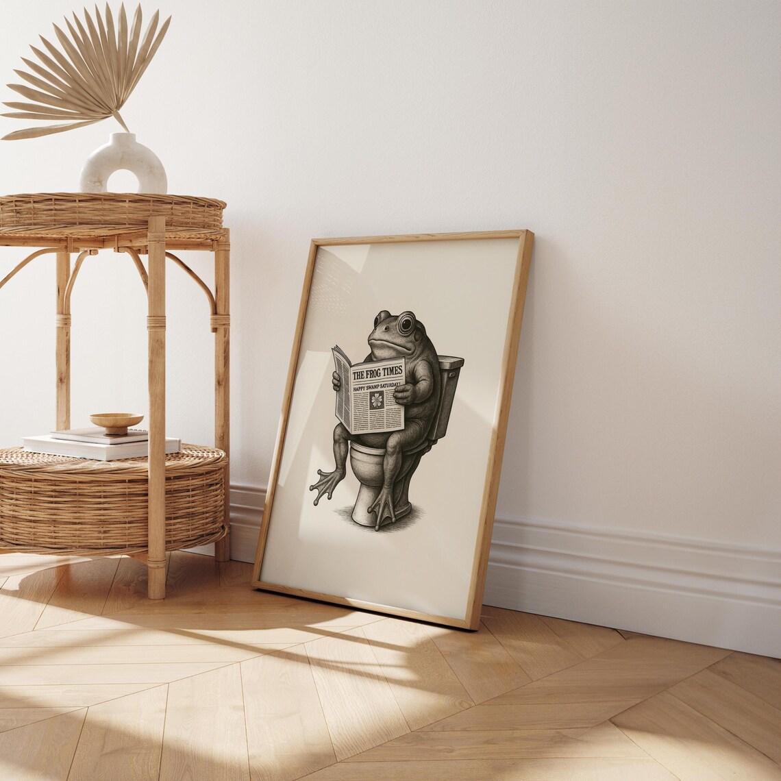 Funny Frog Bathroom Poster, Vintage Style Humor - Image 2