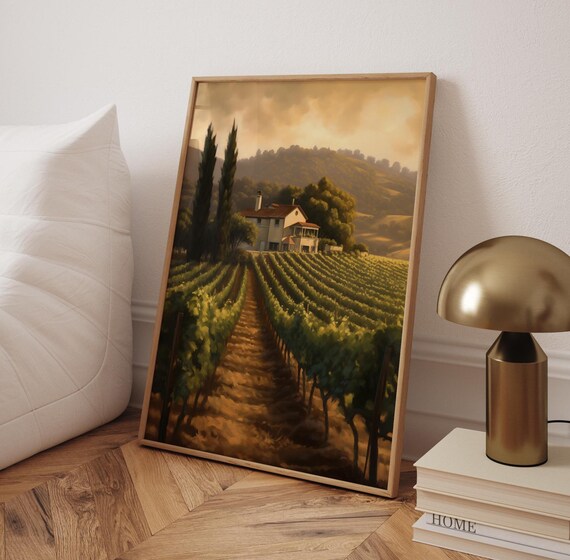 Rustic Vineyard Landscape, Napa Wine Poster