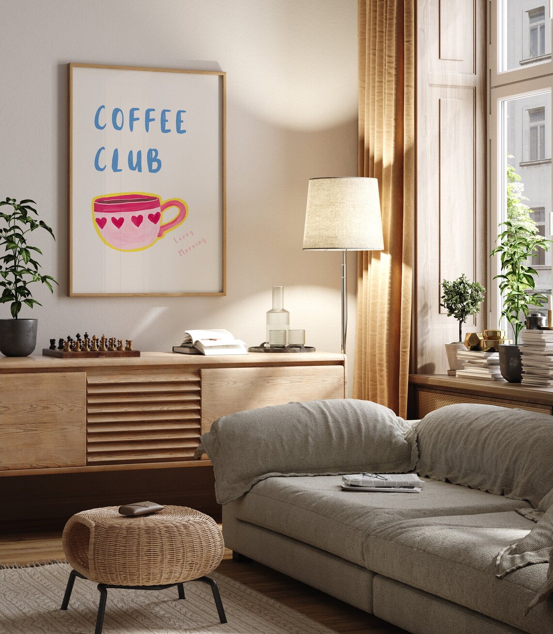 Coffee Club Pink, Minimalist Coffee Lover Gift - Image 3