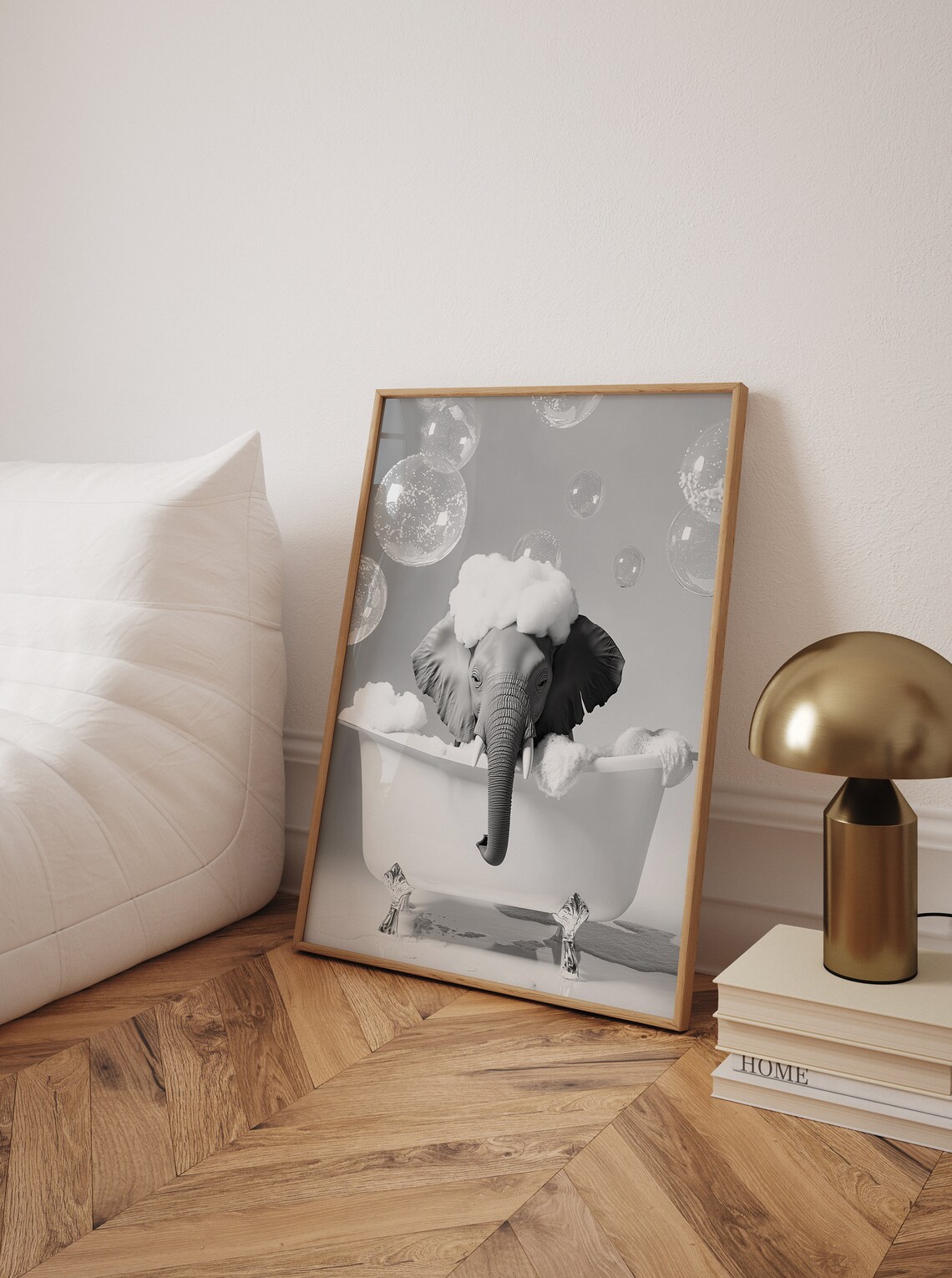 Cute Elephant In A Tub Bathroom Funny Art Print - Image 6