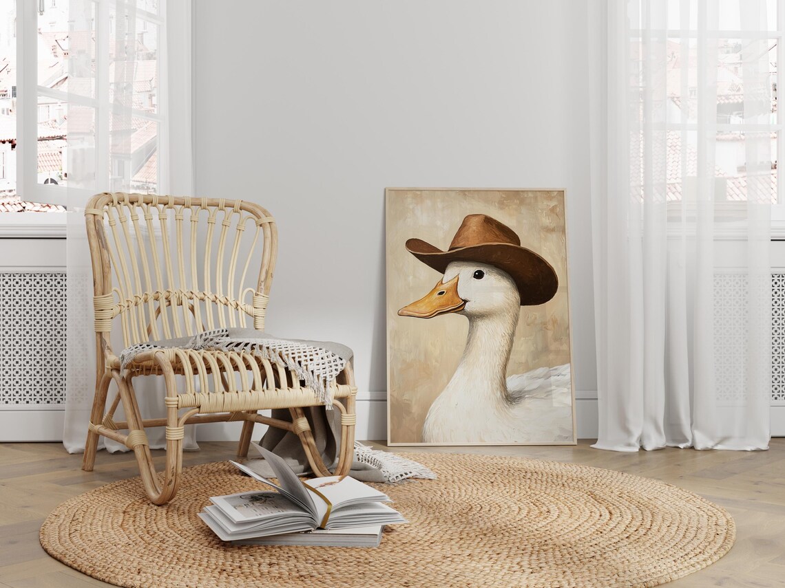 Cowboy Goose Poster, Funny Nursery Kids Room Decor - Image 3