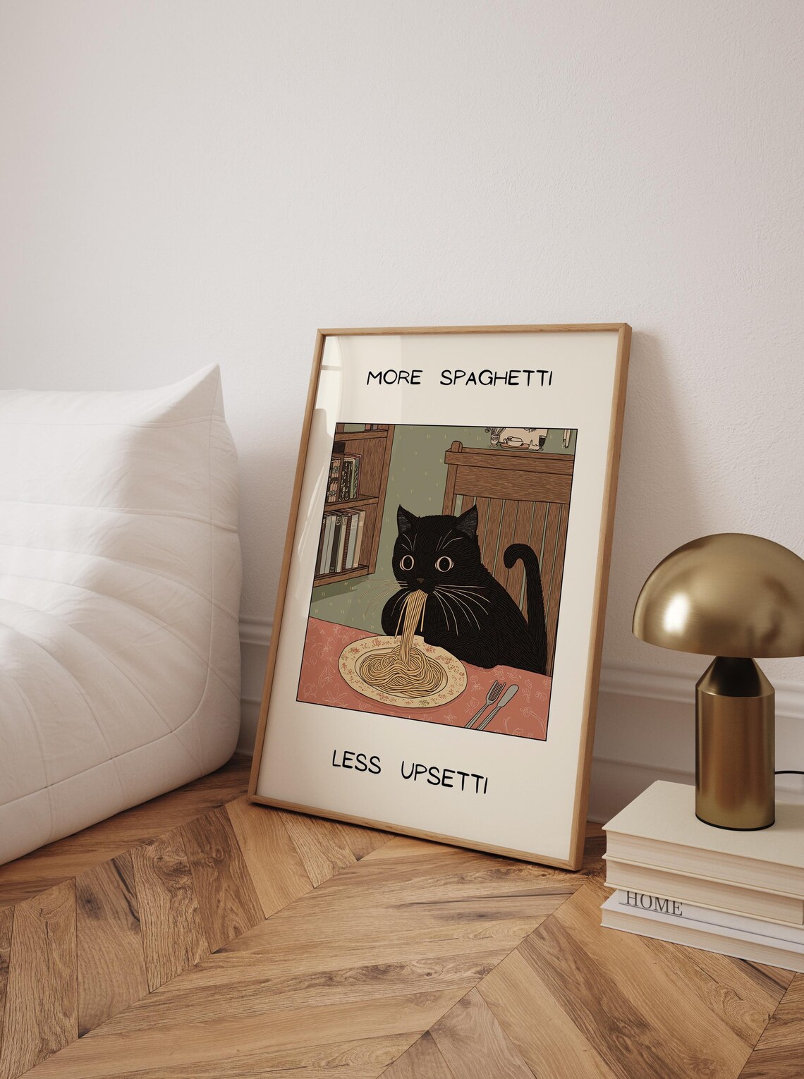 More Spaghetti Less Upsetti Black Cat, Kitchen Art - Image 4