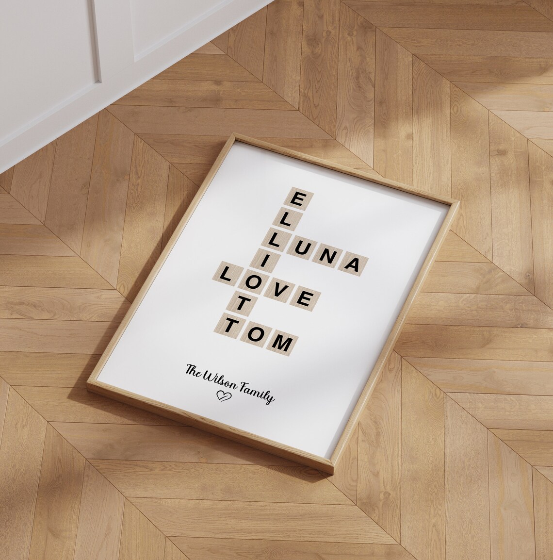 Personalized Letter Tile Art, Crossword Style Family - Image 6