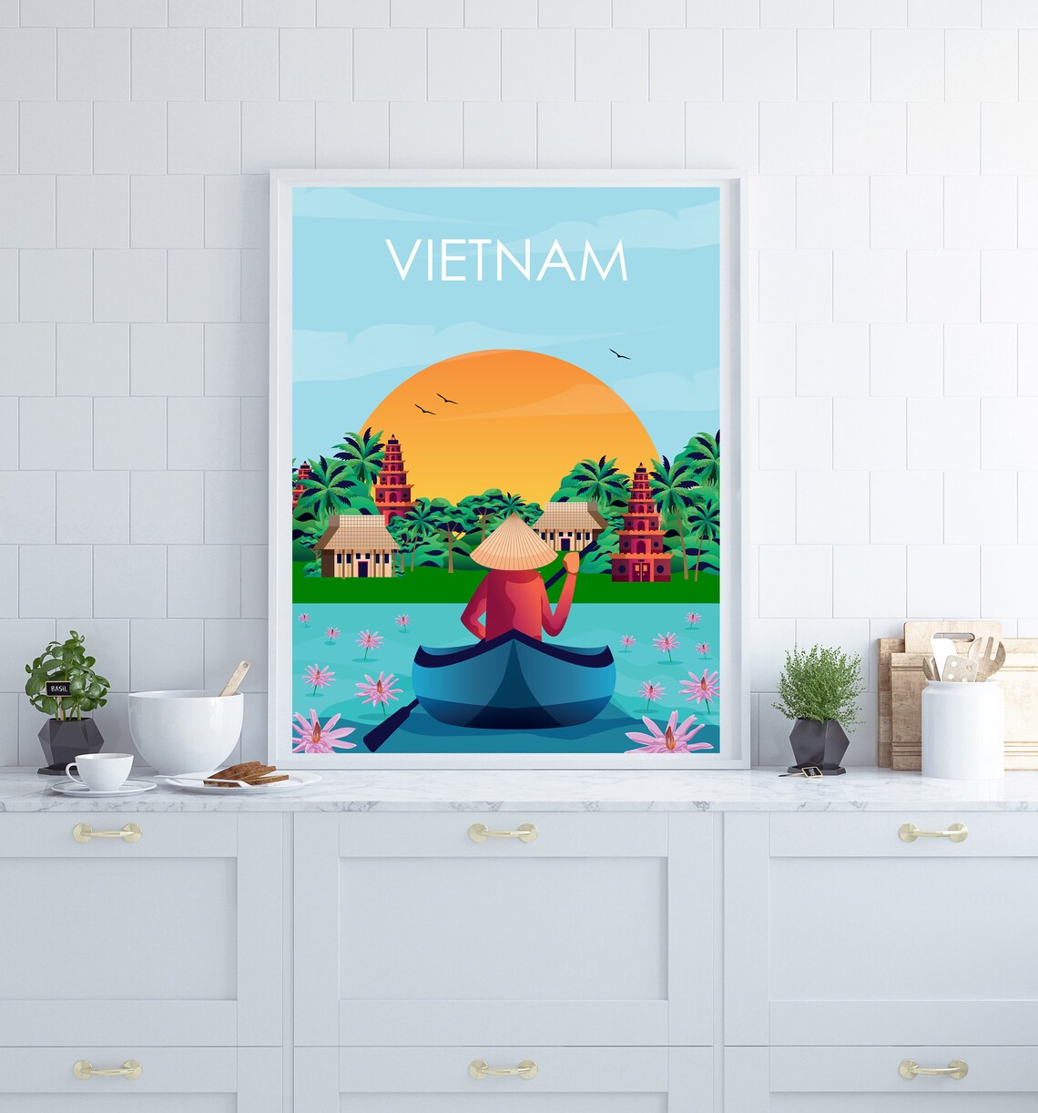 Vietnam Retro Travel Poster, Asian Wall Art Print - Image 2