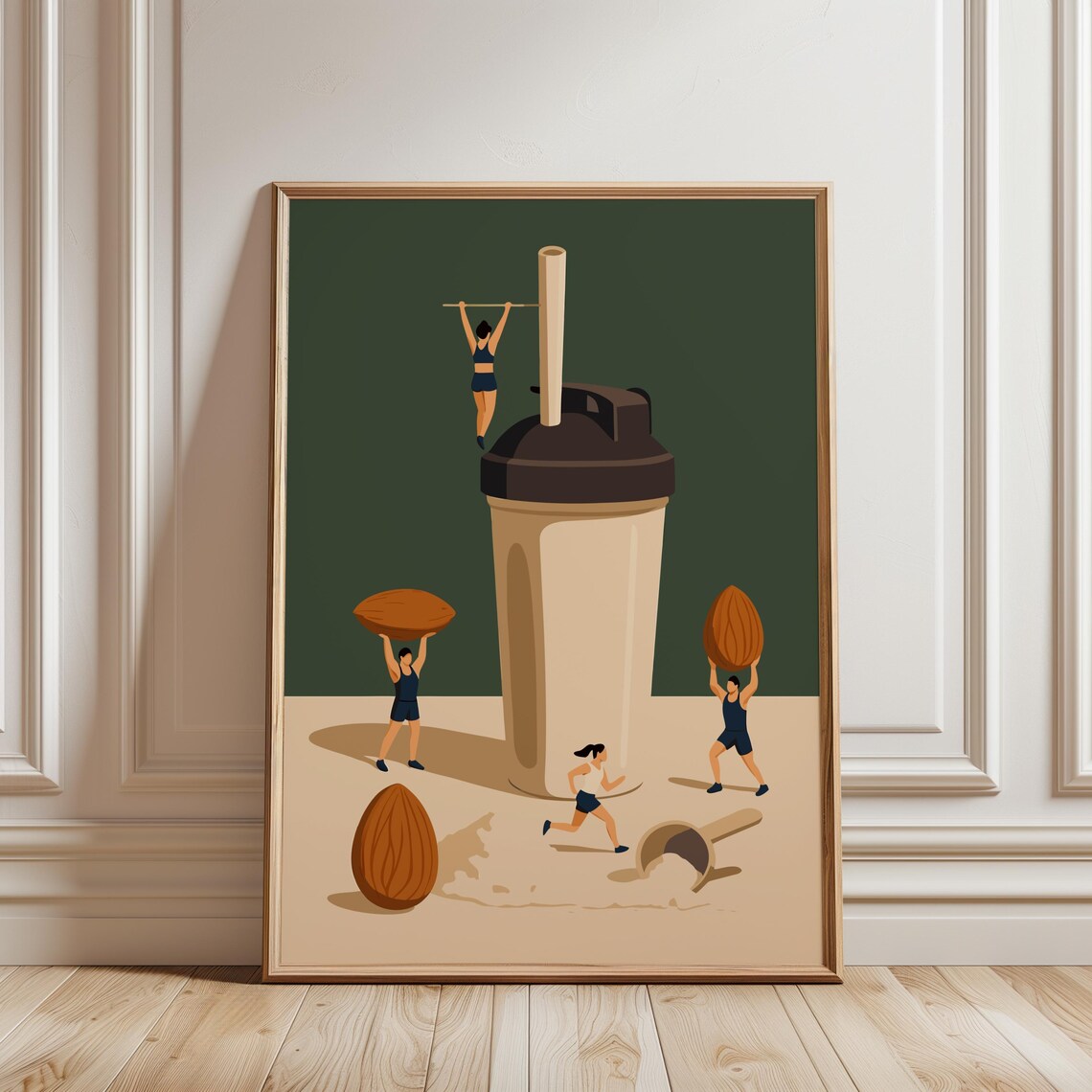 Tiny People Workout Retro Athlete Powerlifting Poster