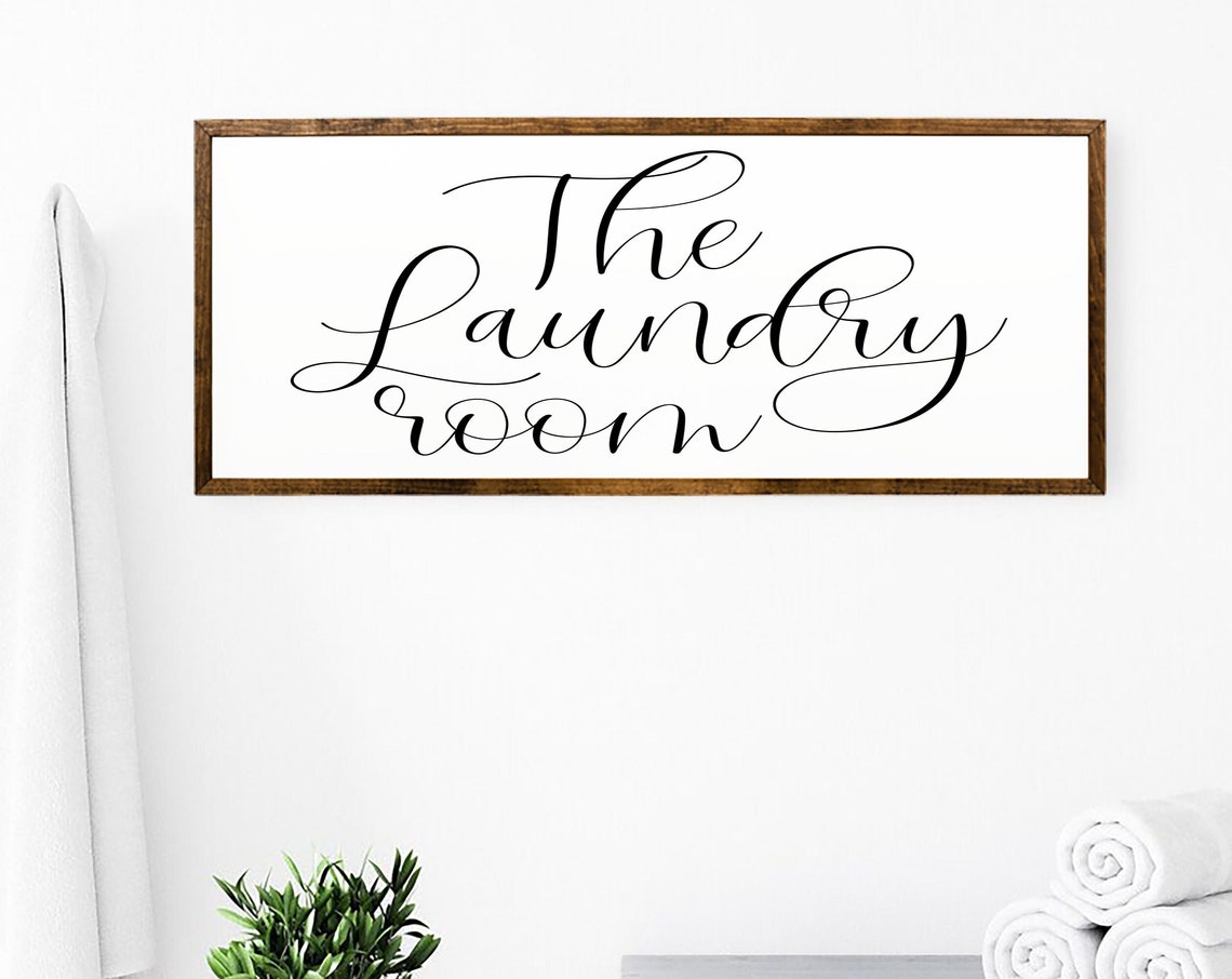 The Laundry Room Calligraphy Farmhouse Wall Sign Decor Poster