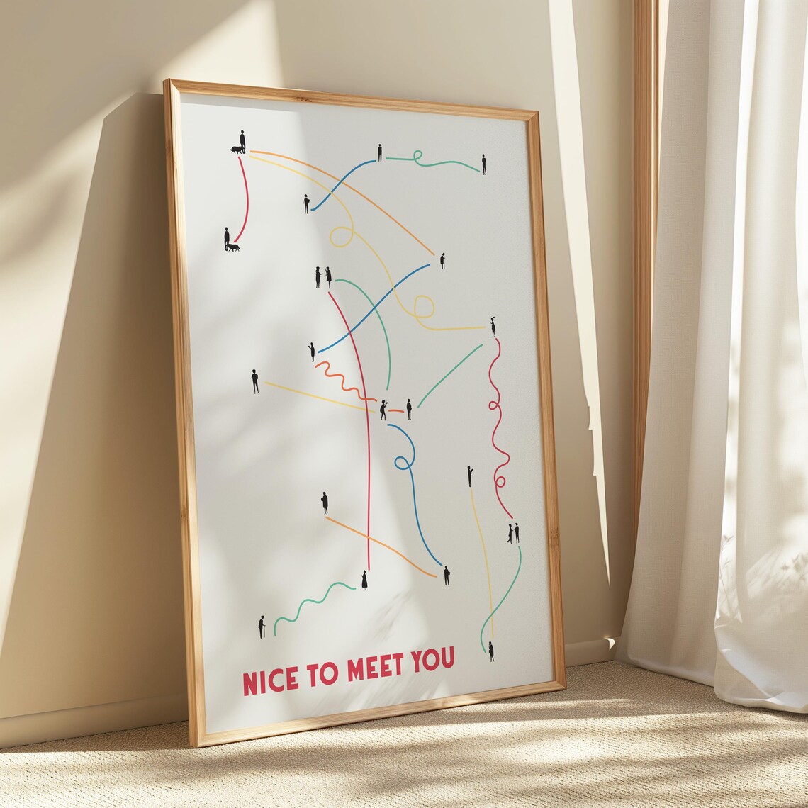 Tiny Humans Walking, Minimalist Retro Art Print - Image 4