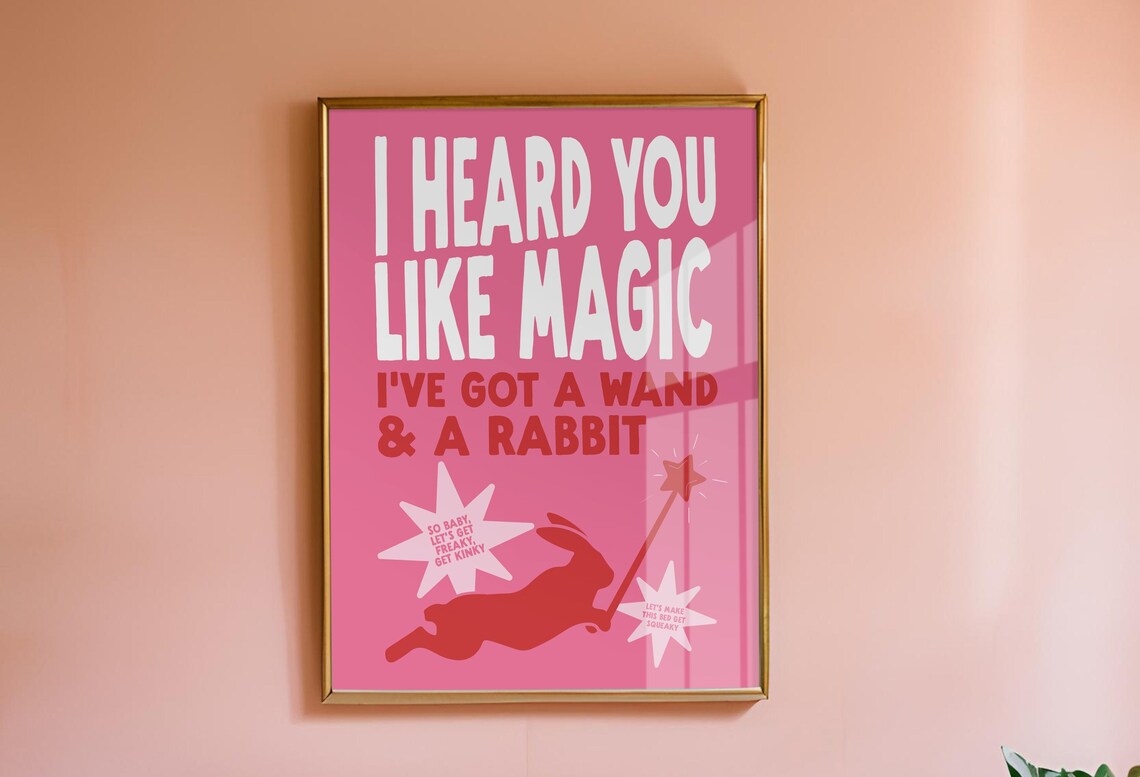 I Heard You Like Magic Pink Chappell Roan Song Lyric Typography Poster
