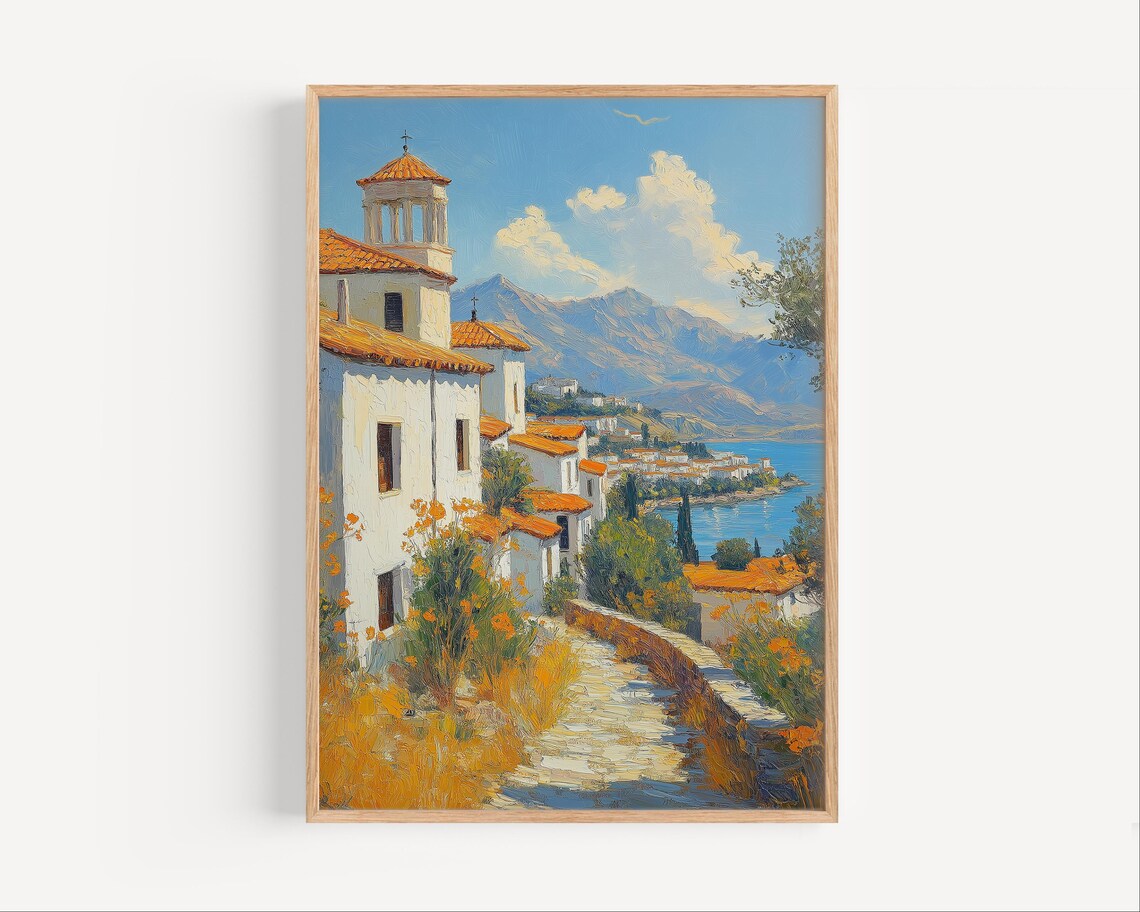 Karditsa Oil Painting Poster, Greece Thessaly