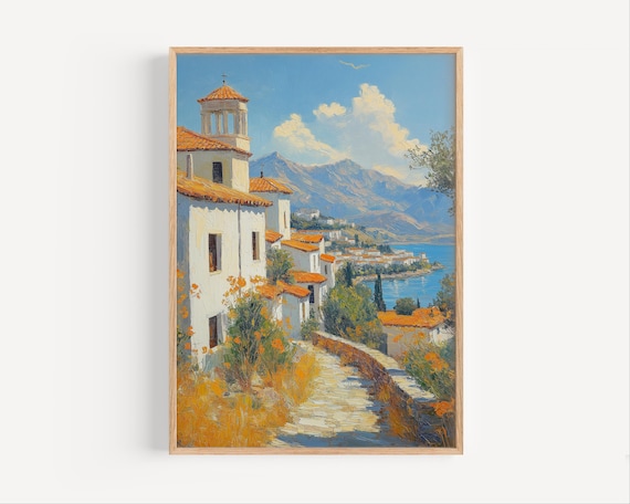 Karditsa Oil Painting Poster, Greece Thessaly